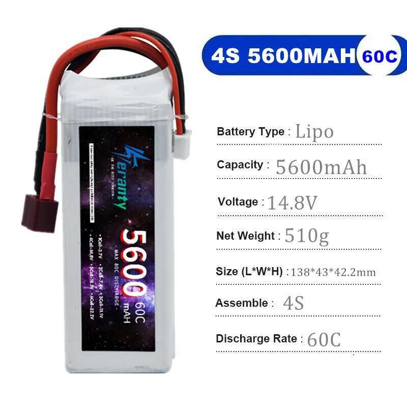 TERANTY 5600MAH 60C 2S 3S 4S 6 - огляд і ціна Lipo Battery 6S